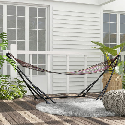 Foldable Hammock Stand, Portable Hammock with Metal Frame, 2 in 1 Hammock Net Stand, Hammock Chair Stand with Carry Bag