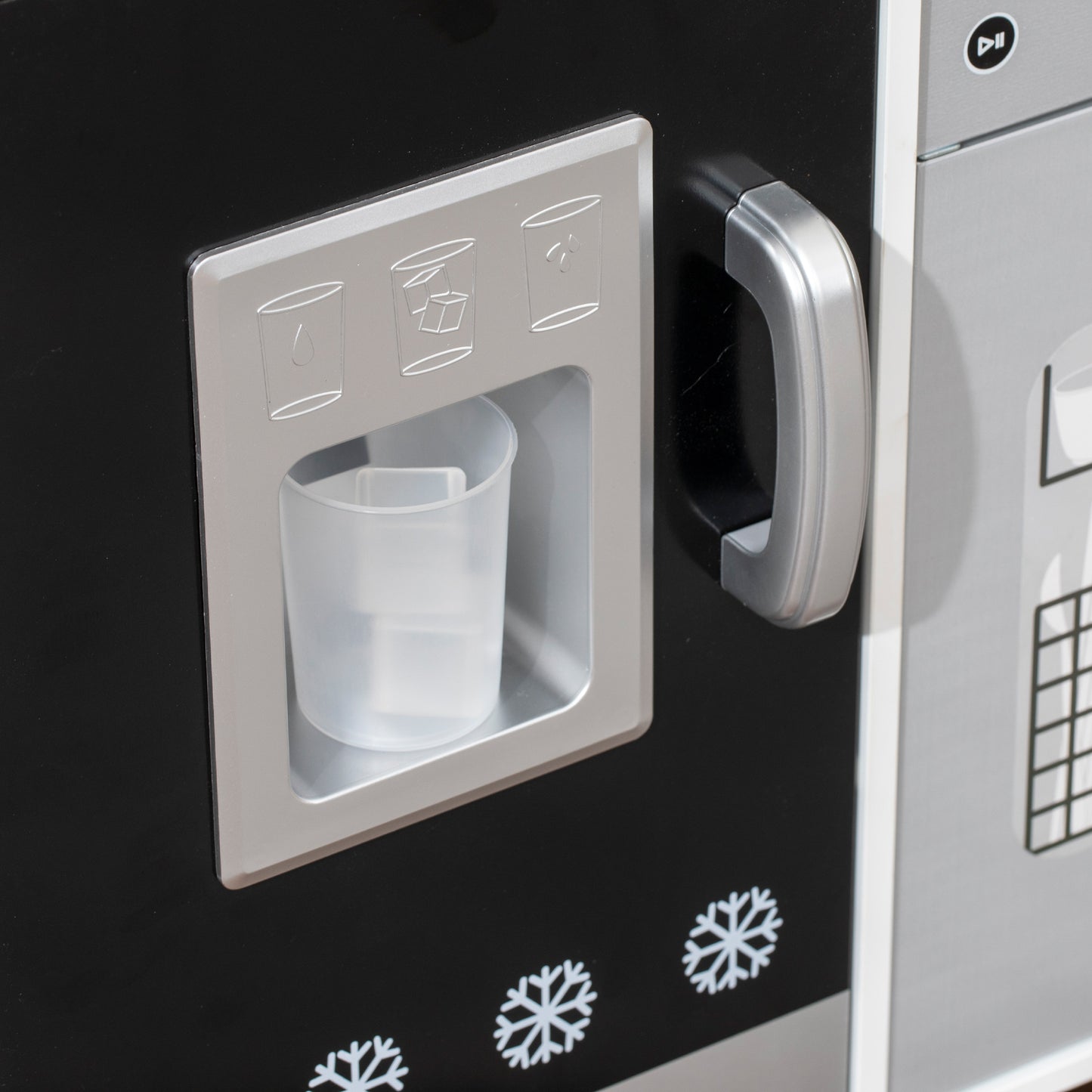 Kids Play Kitchen with Sound, Ice/Coffee Maker, Utensils, Microwave, Stainless Steel Utensils, for 3-6 Years