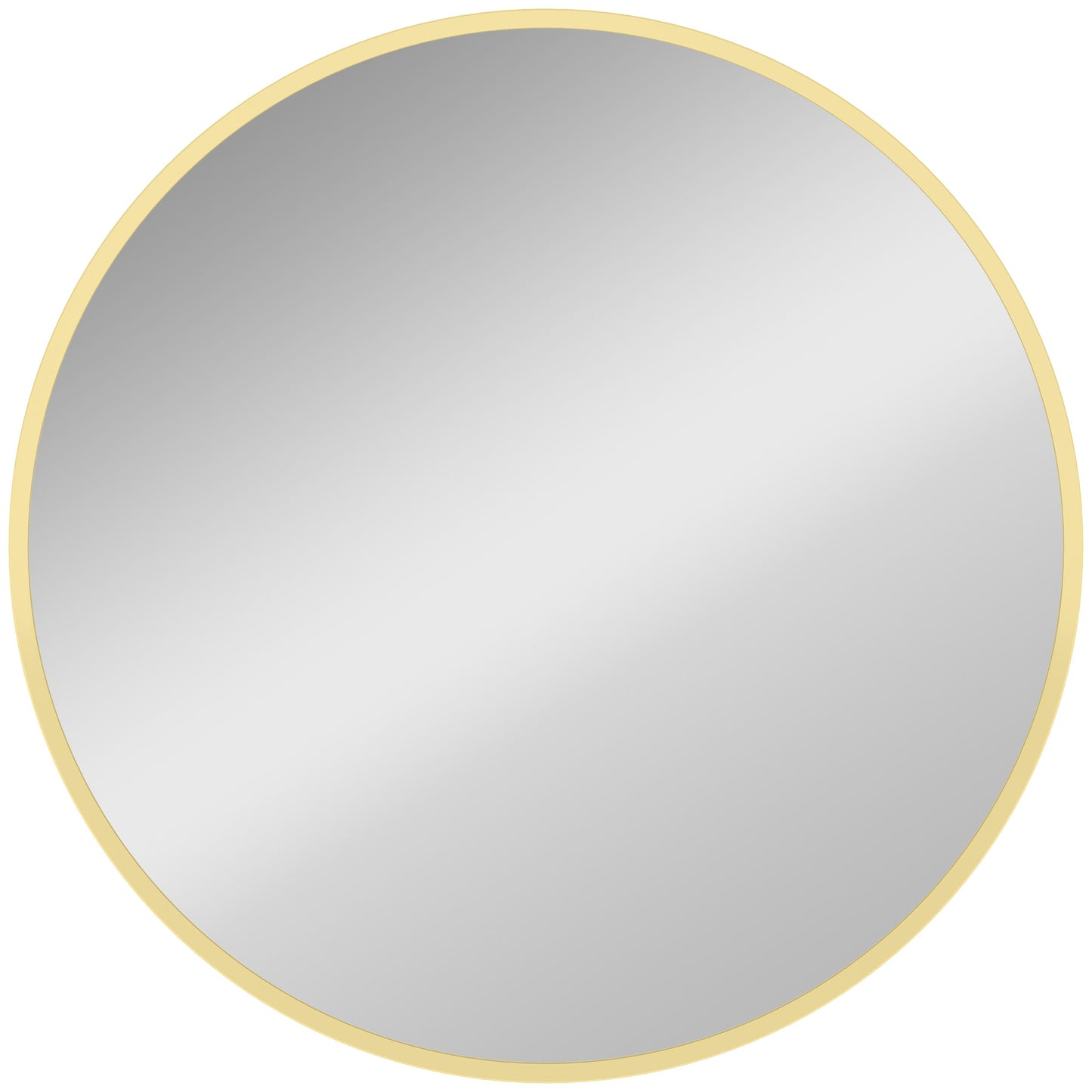 61cm Decorative Wall Mirror for Bedroom Living Room, Modern Round Bathroom Mirror for Home Decor, Gold Tone