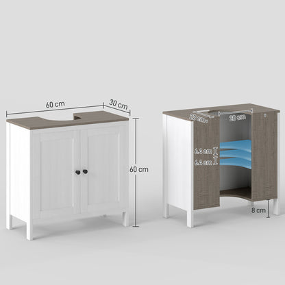 Modern Bathroom Sink Cabinet, Floor Standing Under Sink Cabinet, Freestanding Storage Cupboard with Adjustable Shelf