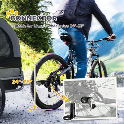 Steel Dog Bike Trailer Pet Cart Carrier for Bicycle Kit Weather Resistant w/ Hitch Coupler Travel Grey and Black