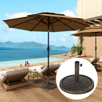 12kg Resin Garden Parasol Base, Round Umbrella Base, Heavy Duty Sun Umbrella Base for 32, 38