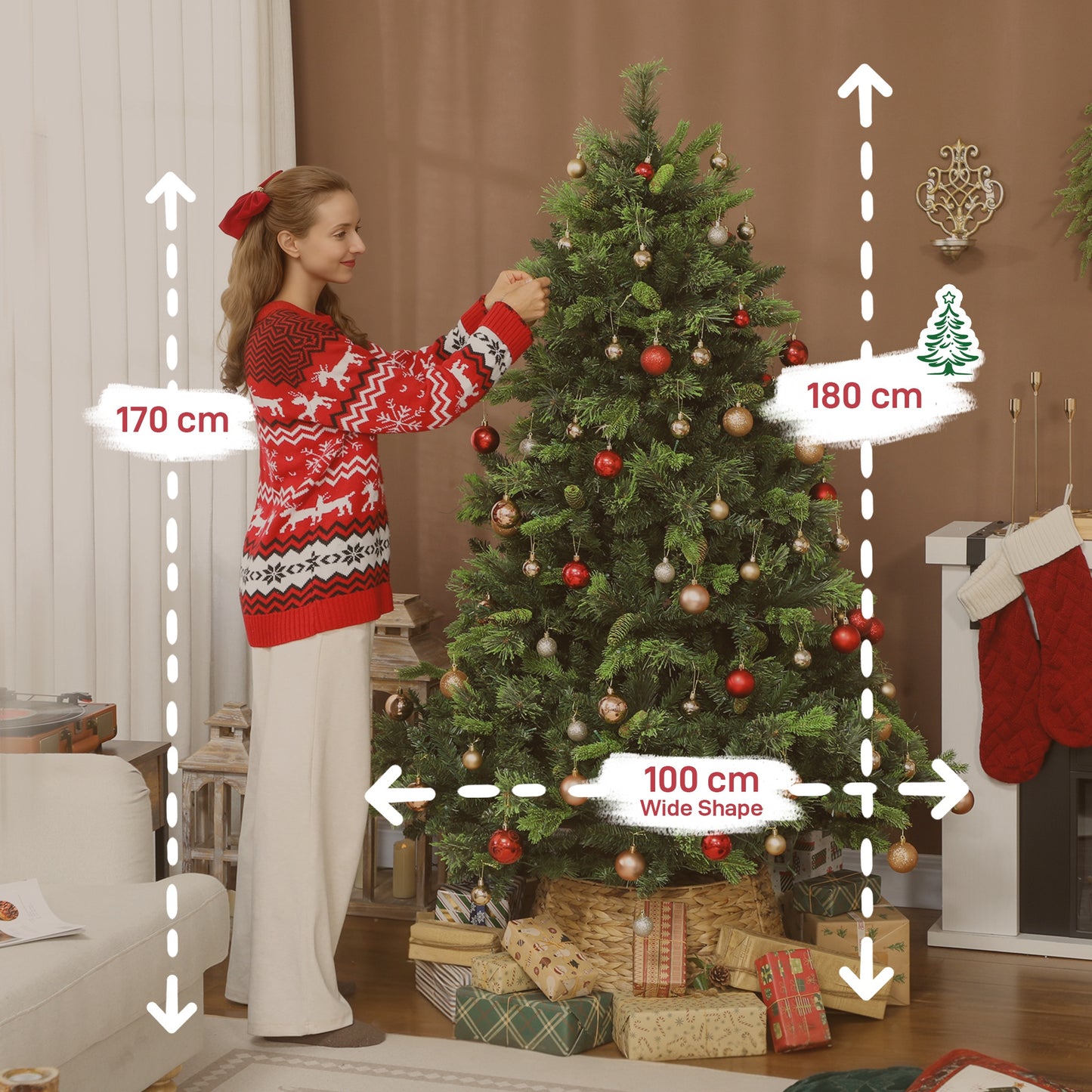 6ft Artificial Pine LED Christmas Tree, with Remote
