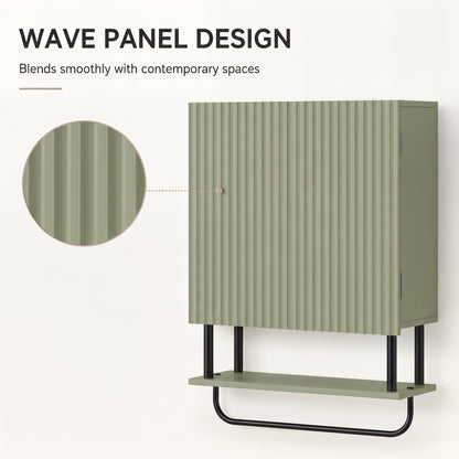 Bathroom Wall Cabinet Modern Space Saver Wall Mounted Cabinet Doors Storage Green
