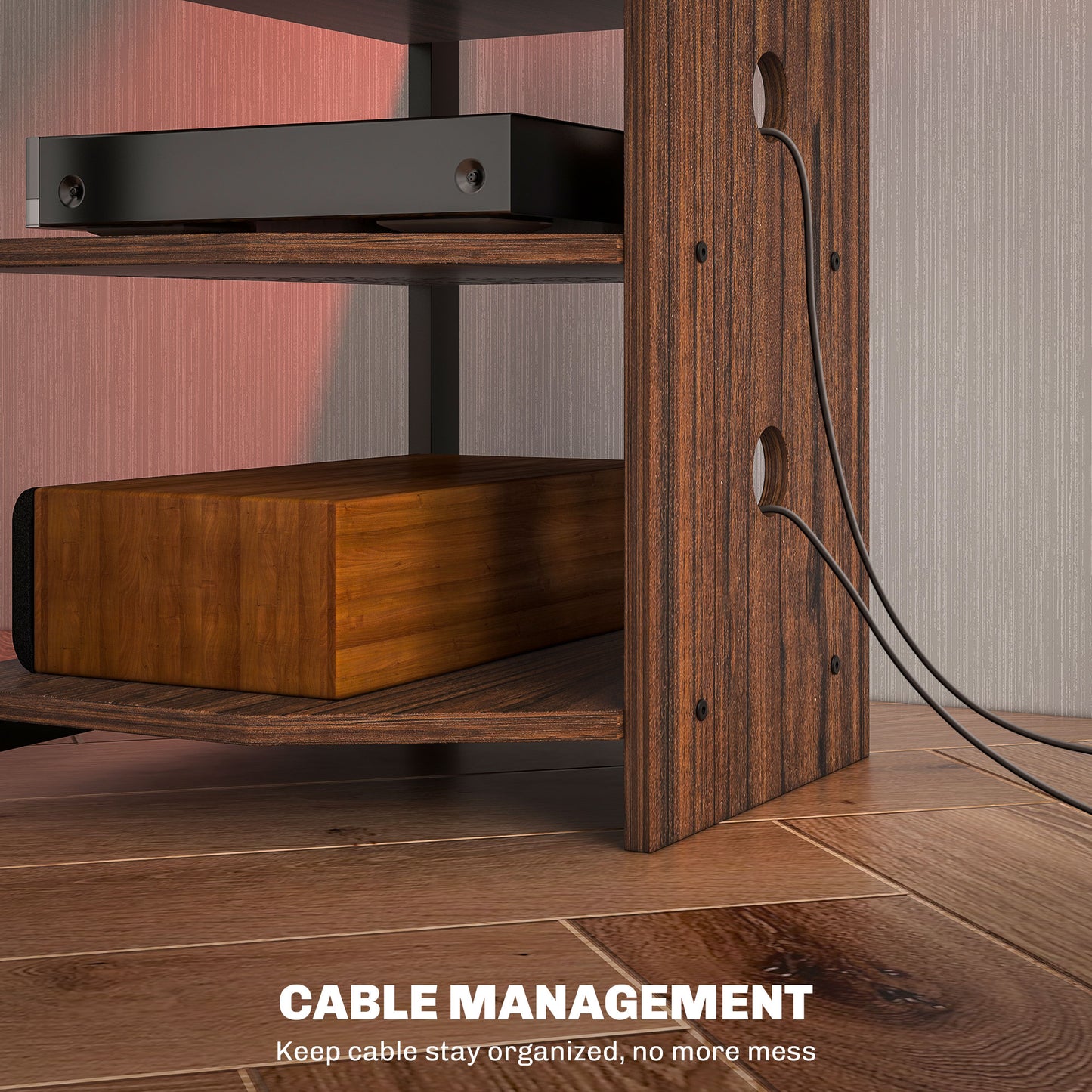 4-Tier Corner TV Stand with Storage, LED Lights, Cable Management, Small Entertainment Centre for TVs up to 29"