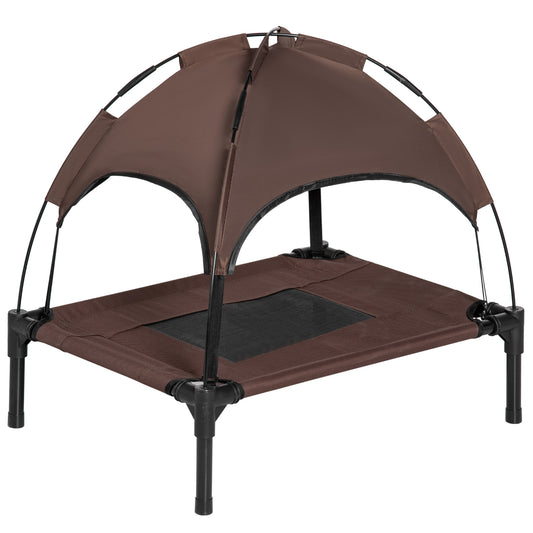 Outdoor Dog Bed with Removable Canopy, Portable Raised Dog Bed for Camping, Garden & Beach