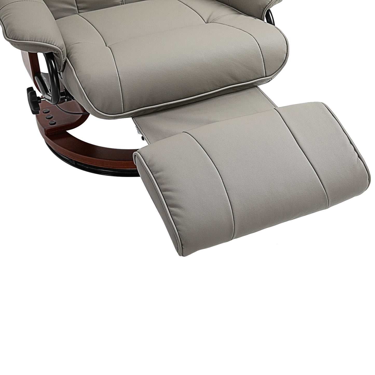 Reclining Swivel Chair, with Footrest - Grey