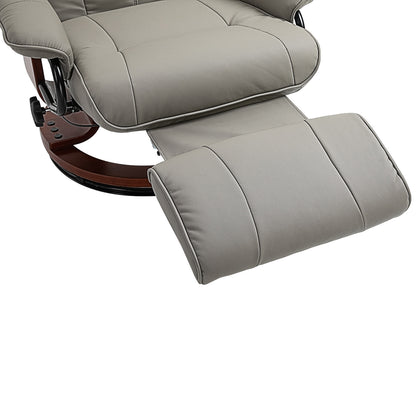 Reclining Swivel Chair, with Footrest - Grey