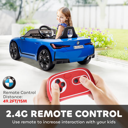BMW i4 Licensed 12V Kids Electric Ride-On Car, Blue