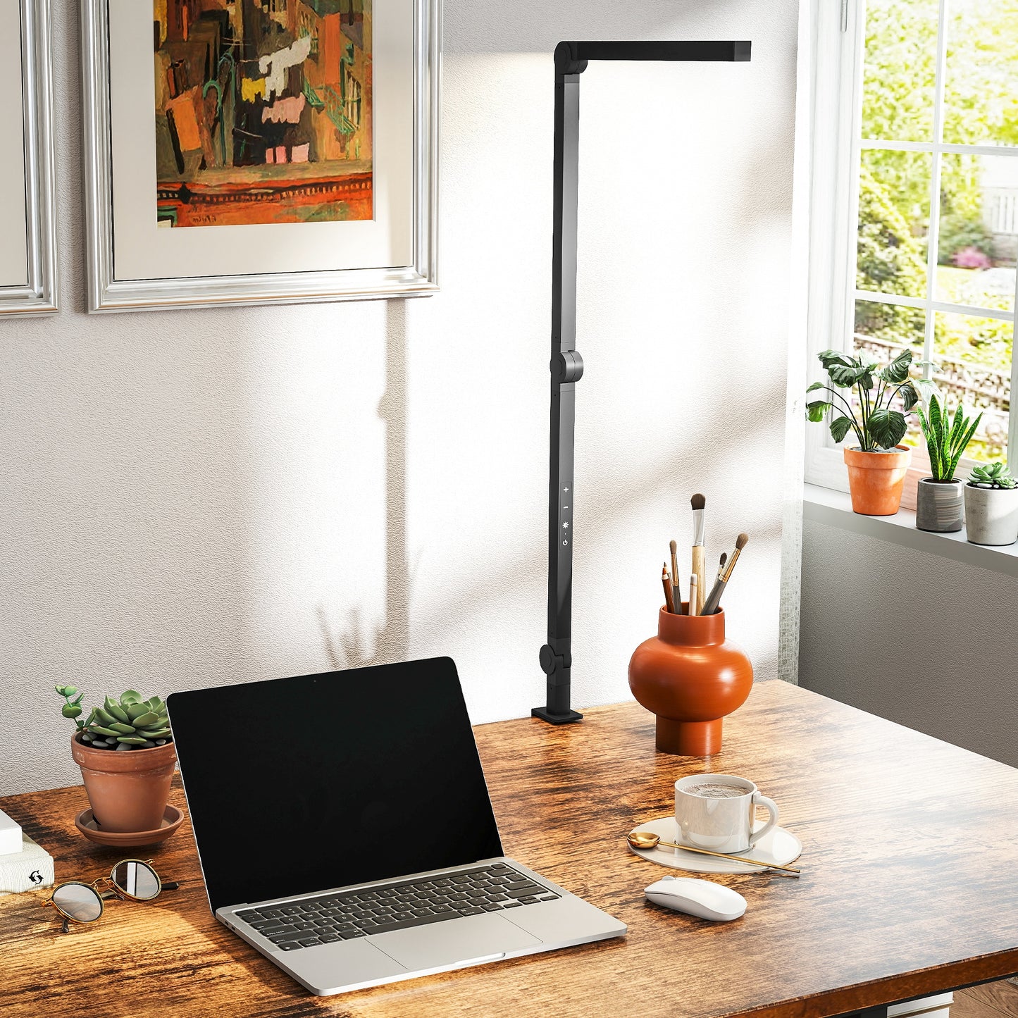 LED Desk Lamp, Dimmable Desk Light with Swing Arm and Clamp