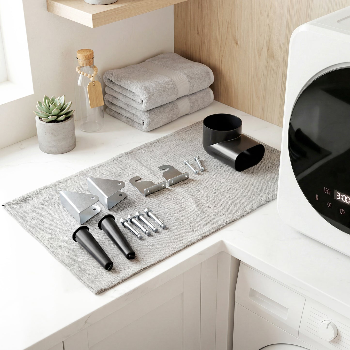 Vented Tumble Dryer, 4 kg Front Tumble Dryer with Stainless Steel Tub, 800W Compact Freestanding, White