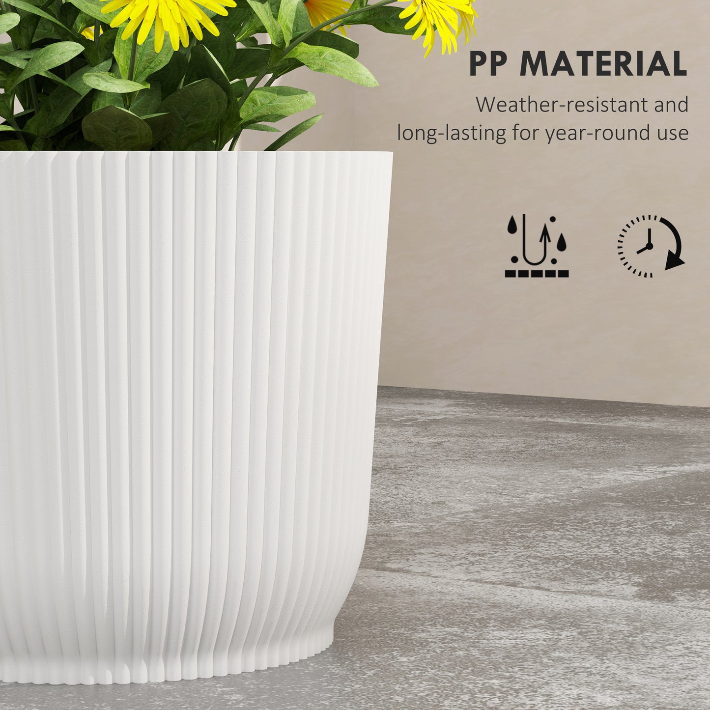 Set of Three Ф22cm Planters - White