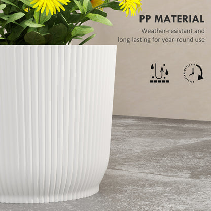 Set of Three Ф22cm Planters - White