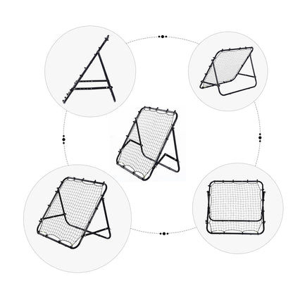 Adjustable Rebounder Net Kickback Target Goal for Teens Adults Training, Black