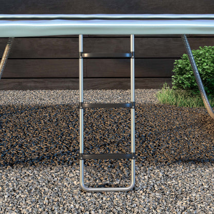 Galvanised Steel Trampoline Ladder, 2 Steps/3 Steps Outdoor Trampoline Accessories for 6ft, 8ft, 10ft, 12ft, 13ft, 14ft