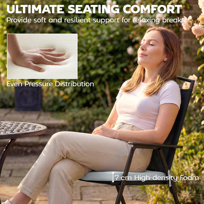 Set of 6 Outdoor Seat Cushions with Machine Washable Cover, Water Repellent Seat Cushions Light Grey