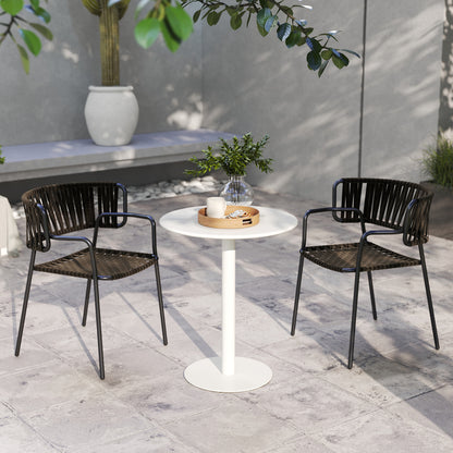 Dining Table, Round Kitchen Table with Steel Base for Living Room, Dining Room, 60 x 60 x 72cm, White