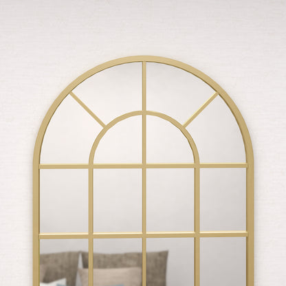 110 x 65 cm Arched Decorative Wall Mirror for Bedroom Living Room, Modern Window Bathroom Mirror for Home Decor