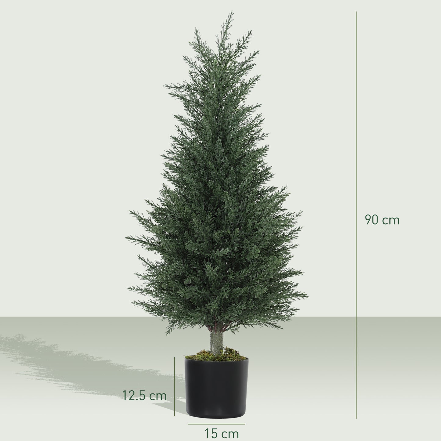 Artificial Cypress Tree, 90 cm Fake Cypress Tree with Plastic Pots