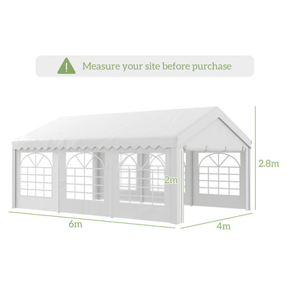 6m x 4m Heavy Duty Garden Gazebo for Parties, Wedding and Events, White