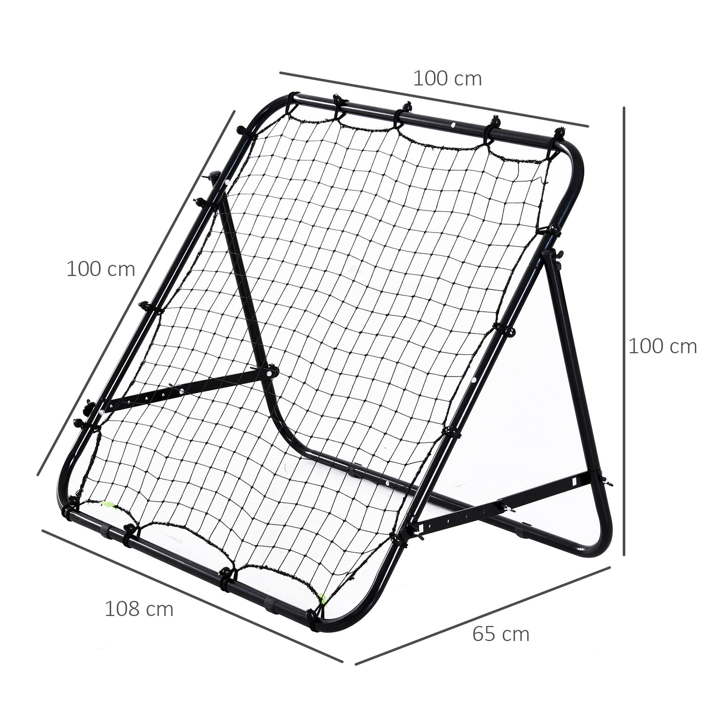 Adjustable Rebounder Net Kickback Target Goal for Teens Adults Training, Black