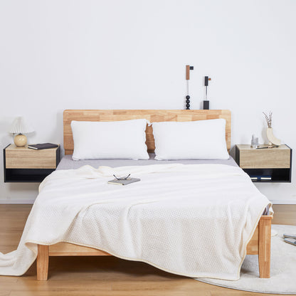 Floating Bedside Table Set of 2, Wall Mounted Bedside Cabinet with Drawer and Open Shelf, Modern Nightstand for Bedroom