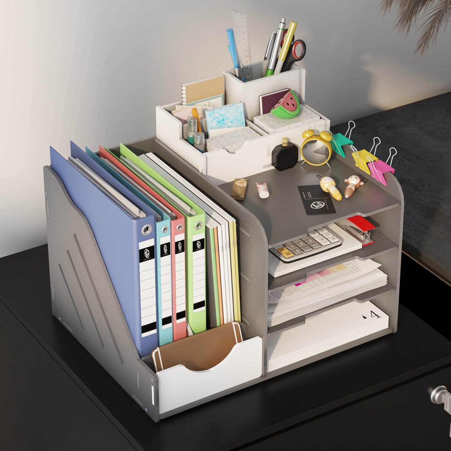 2-Drawer Filing Cabinet with Lock and 5 Wheels, Steel Mobile File Cabinet, for A4, Legal and Letter Size, Pre-Assembled Body