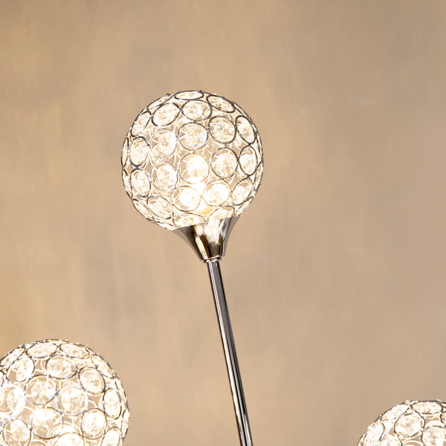 Floor Lamps for Living Room Bedroom with 5 Light, Modern Upright Standing Lamp, 34x25x156cm, Silver