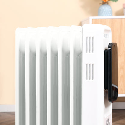 1500W Oil Filled Radiator, 7 Fin Portable Electric Heater with LED Display, 24H Timer, 3 Heat Settings