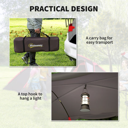 4-6 Man Family Camping Tent w/ 2 Bedrooms and a Living Room, Waterproof Tunnel Tent w/ Sewn In Groundsheet, Doors, Windows