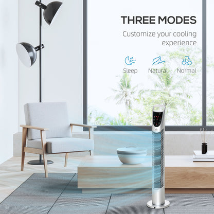 31 Inch Bladeless Oscillating Tower Fan with 70° Oscillation, Remote Control, 7.5H Timer, 3 Speed 3 Modes