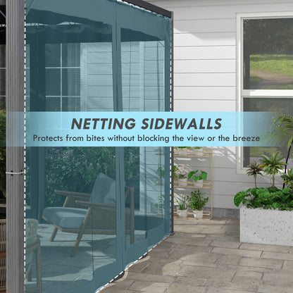 3 x 3m Aluminium Frame Pergola, with Retractable Roof - Dark Grey