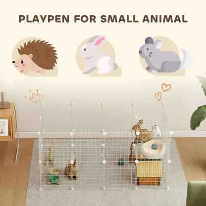 DIY 36 Panel Pet Playpen Metal Wire Fence for Chinchilla, Hedgehog, Bunny, Indoor, Outdoor Use, White