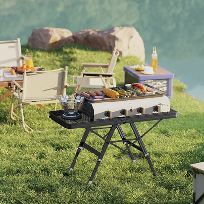 3 ft Folding Camping Table w/ Adjustable Heights, Portable Lightweight Outdoor Folding Picnic Table
