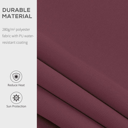 3 x 2.5m Manual Retractable Awning for Patio 45-75° Sun Canopy with Waterproof Fabric - Wine Red
