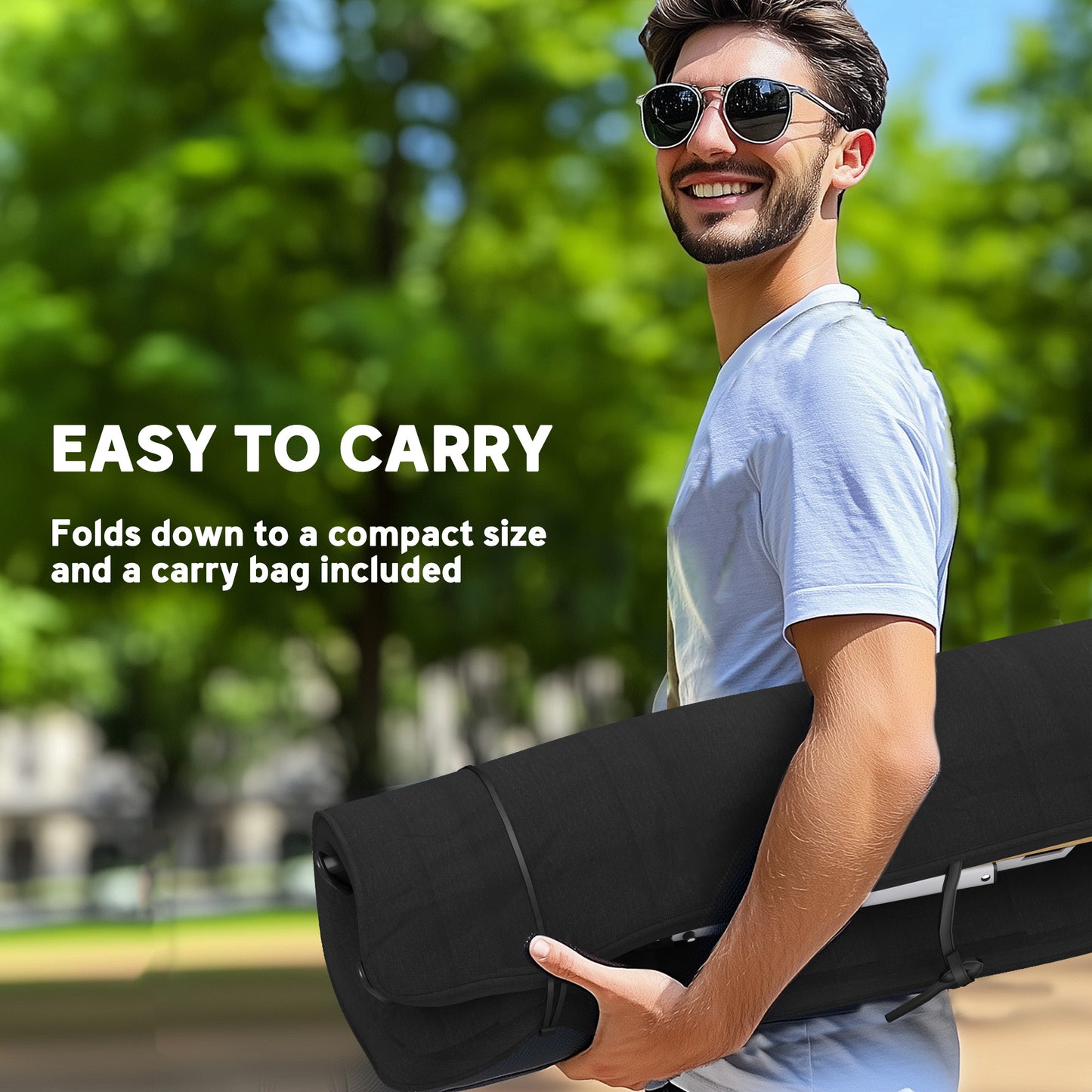 Portable Camping Chair for Adults, High Back Folding Chair with Padded Seat and Carry Bag, Outdoor Recliner for Hiking