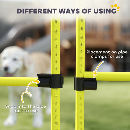 4 Pieces Dog Agility Training Equipment, Adjustable Height Jumps Hurdle with Carrying Bag for Outdoor, Yellow