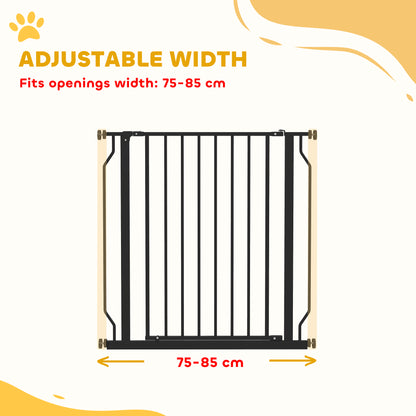 Extra Wide Dog Gate, with Door Pressure, for Doorways, Hallways, Staircases - Black