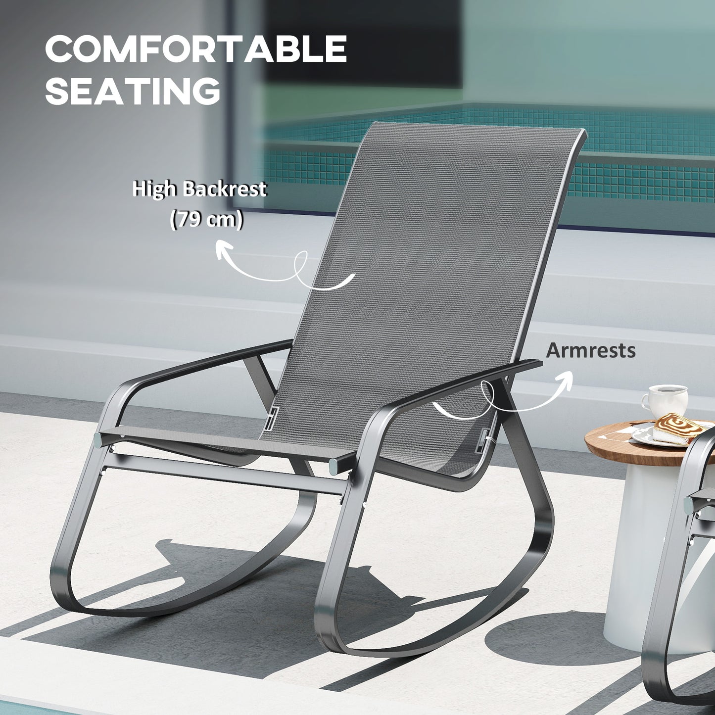 Rocking Garden Chair - Grey