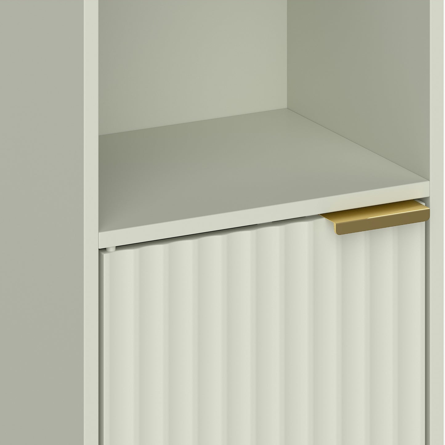 Bookcase Adjustable Shelf Bookshelf Anti-Tip Hardware 6-Tier Storage Cabinet Light Green