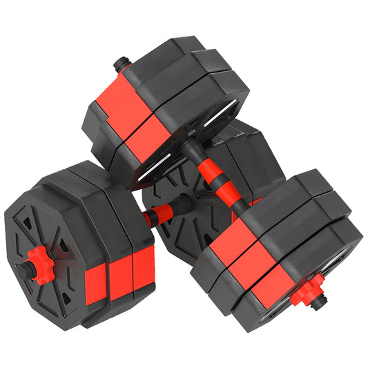 6-in-1 Adjustable Weight Dumbbells Set, Used as Kettlebell, Barbell, Dumbbell, Push-Up Stand