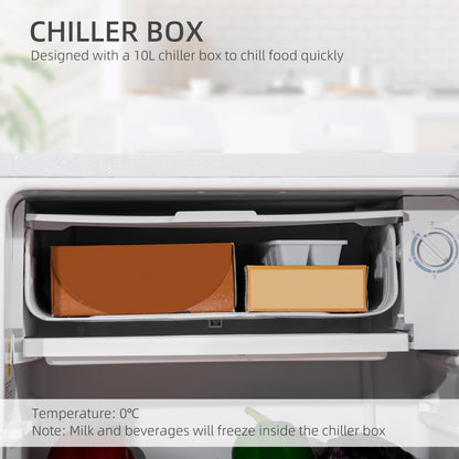 91L Small Fridge with Chiller Box Under Counter Fridge with Reversible Door, Good Housekeeping Institute Approved, White