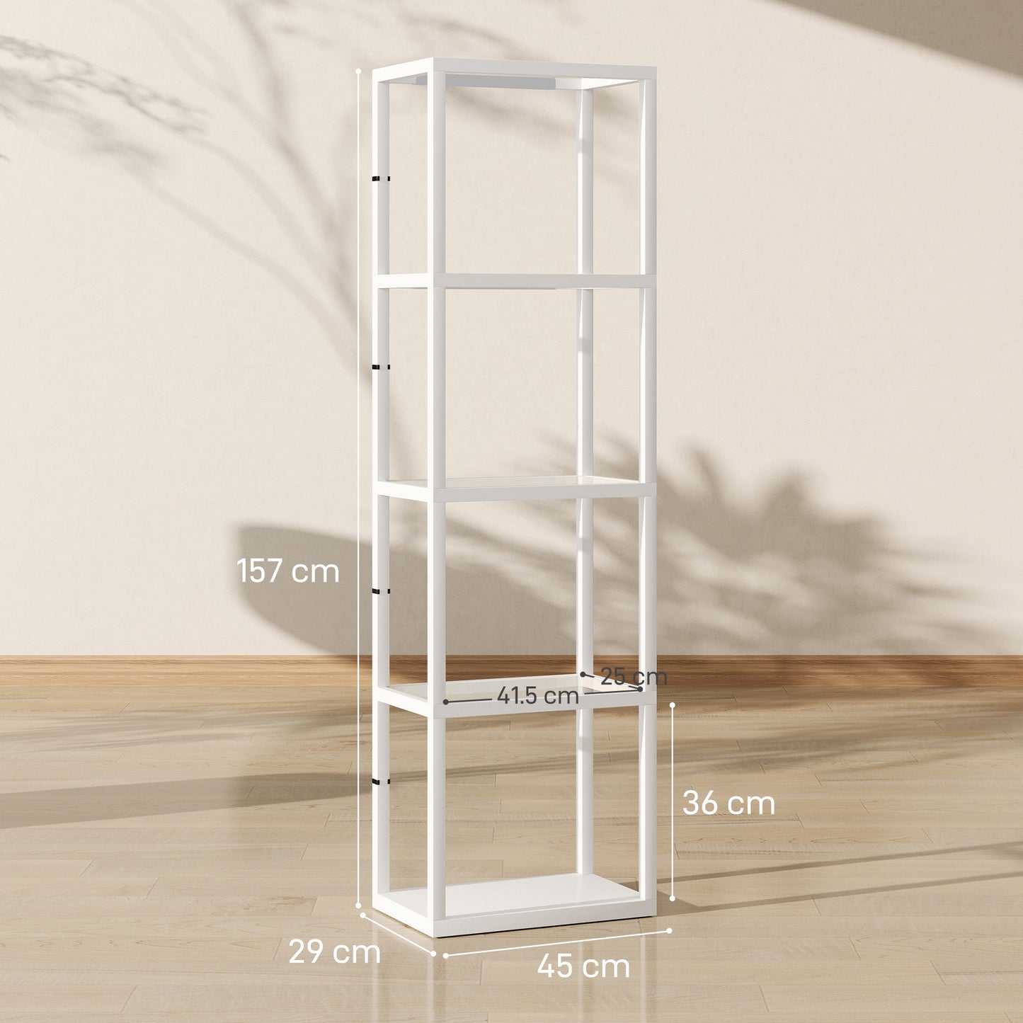 Four-Shelf Floor Lamp - White