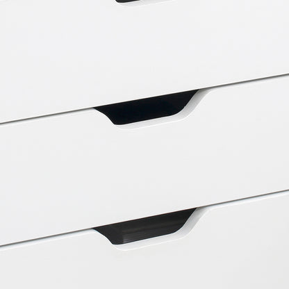 Seven-Drawer Filing Cabinet, with Wheels - White