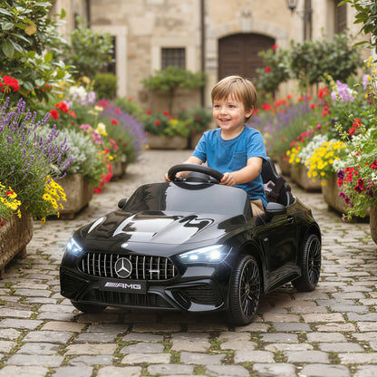 Licensed Mercedes AMG Kids Electric Car, 12V Ride On Car with Dual Motors, Remote Control for 3-6 Years, Black