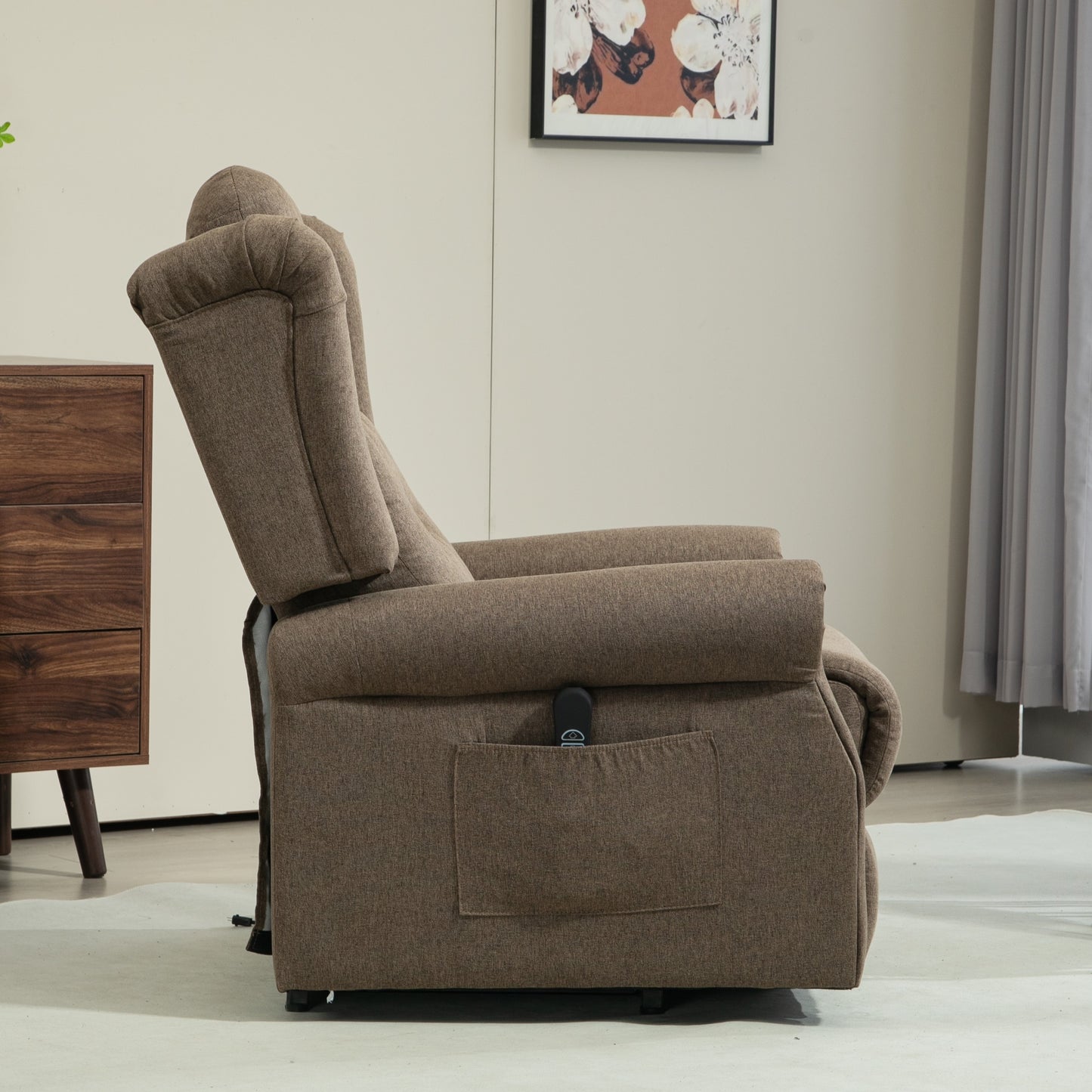 45° Lifting Riser and Recliner Armchair - Dark Brown