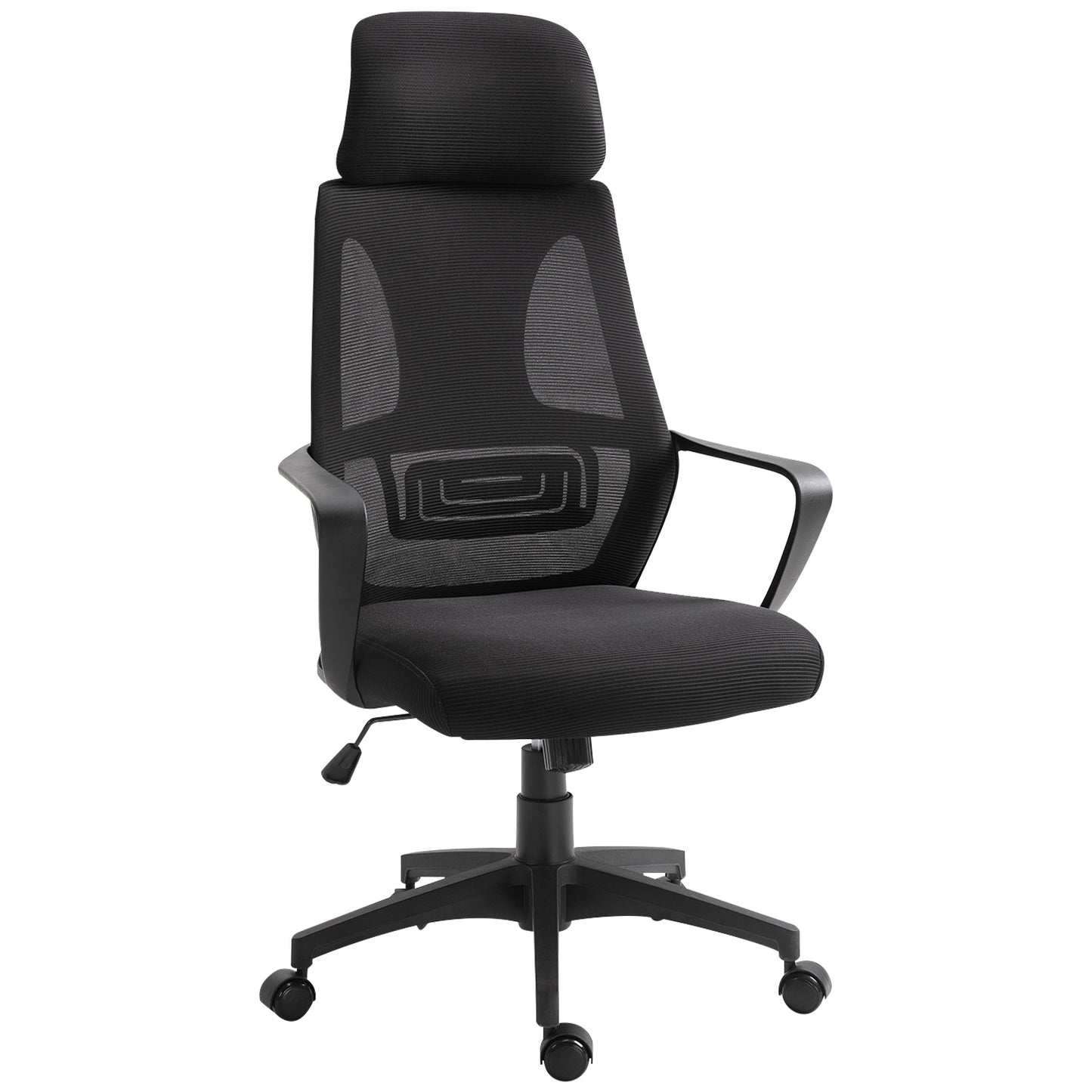 Ergonomic Office Chair, High Back Computer Chair, Mesh Desk Chair with Lumbar Support, Headrest, Wheel, Adjustable Height