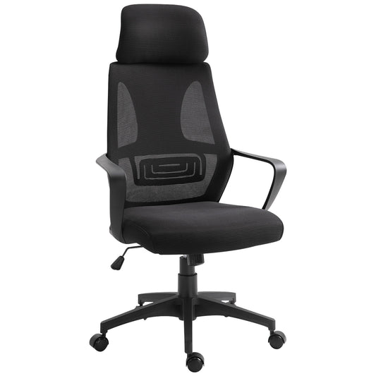 Ergonomic Office Chair, High Back Computer Chair, Mesh Desk Chair with Lumbar Support, Headrest, Wheel, Adjustable Height