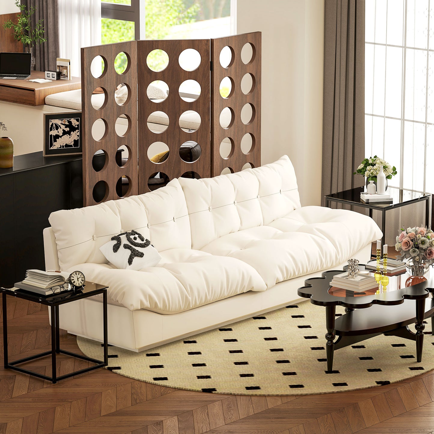Nest of Tables, Set of 2 Coffee Table, Side Tables with Tempered Glass Desktop and Metal Frame for Living Room, Bedroom