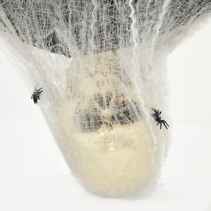 4.7ft Life Size Outdoor Halloween Decoration Hanging Mummy with Spider Web, Animated Prop Decor